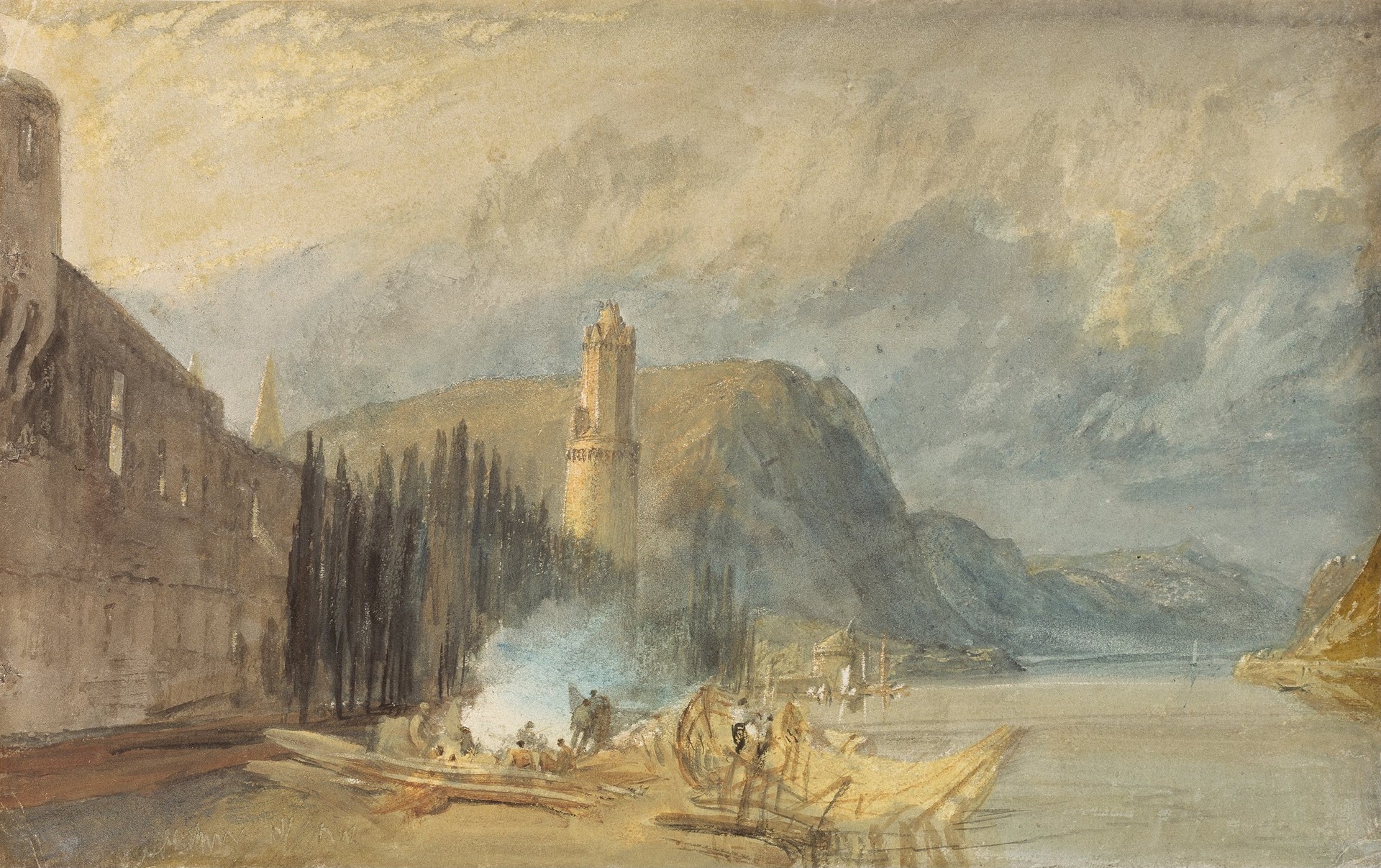 The Roman Tower, Andernach - by J. M. W. Turner