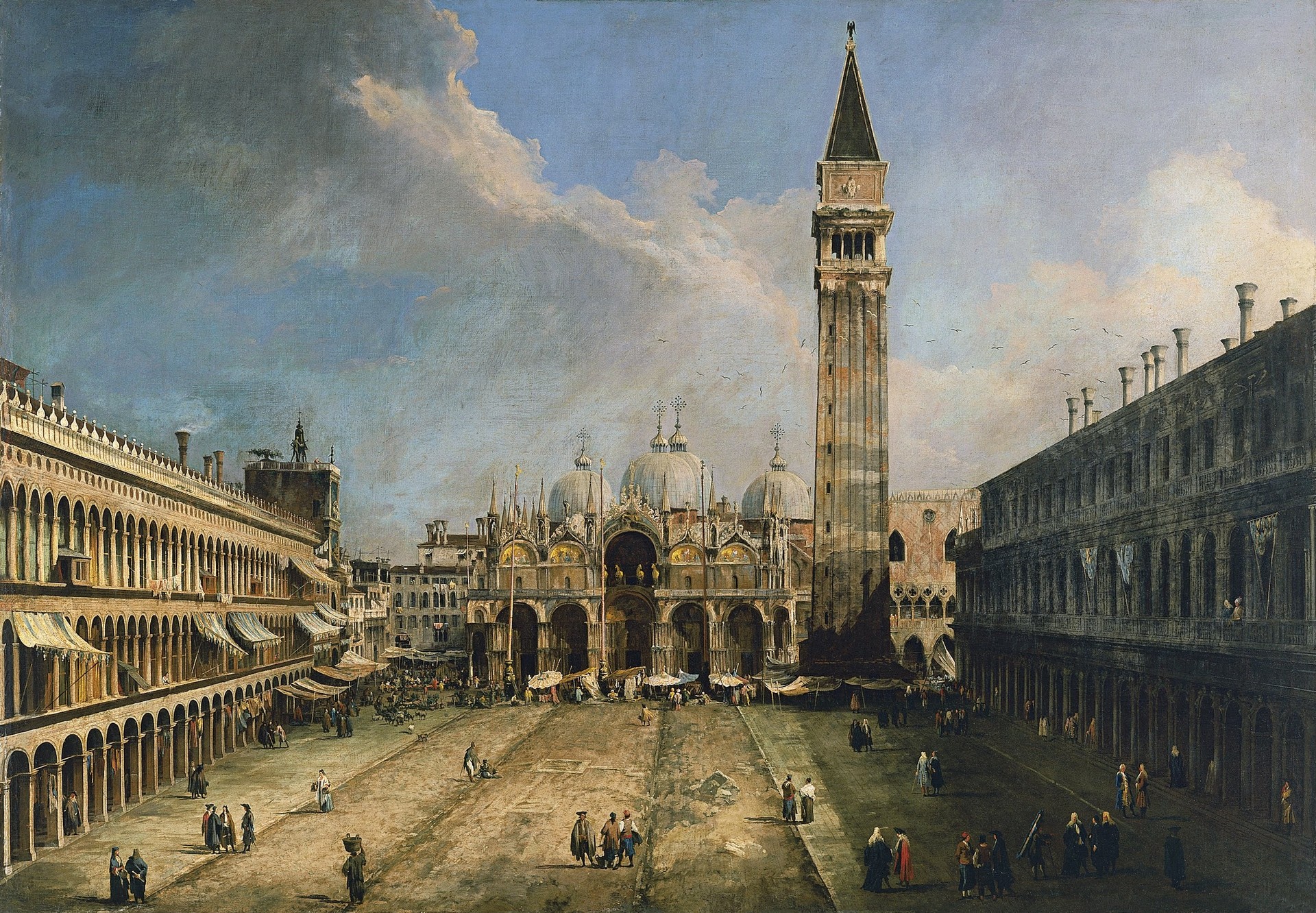 The Piazza San Marco in Venice - by Canaletto