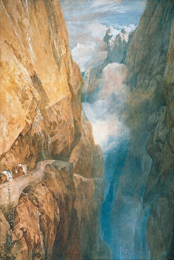 The Passage of Mount St Gothard from the centre of Teufels Broch Devil’s Bridge - by J. M. W. Turner