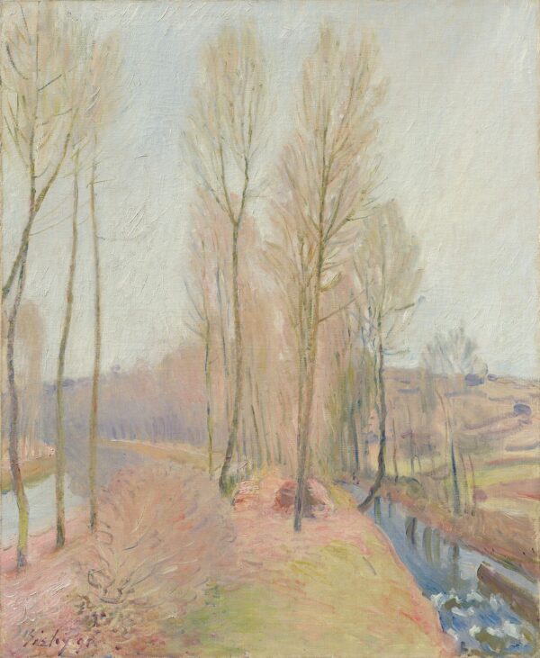The Orvanne and the Loing Channel in Winter - by Alfred Sisley