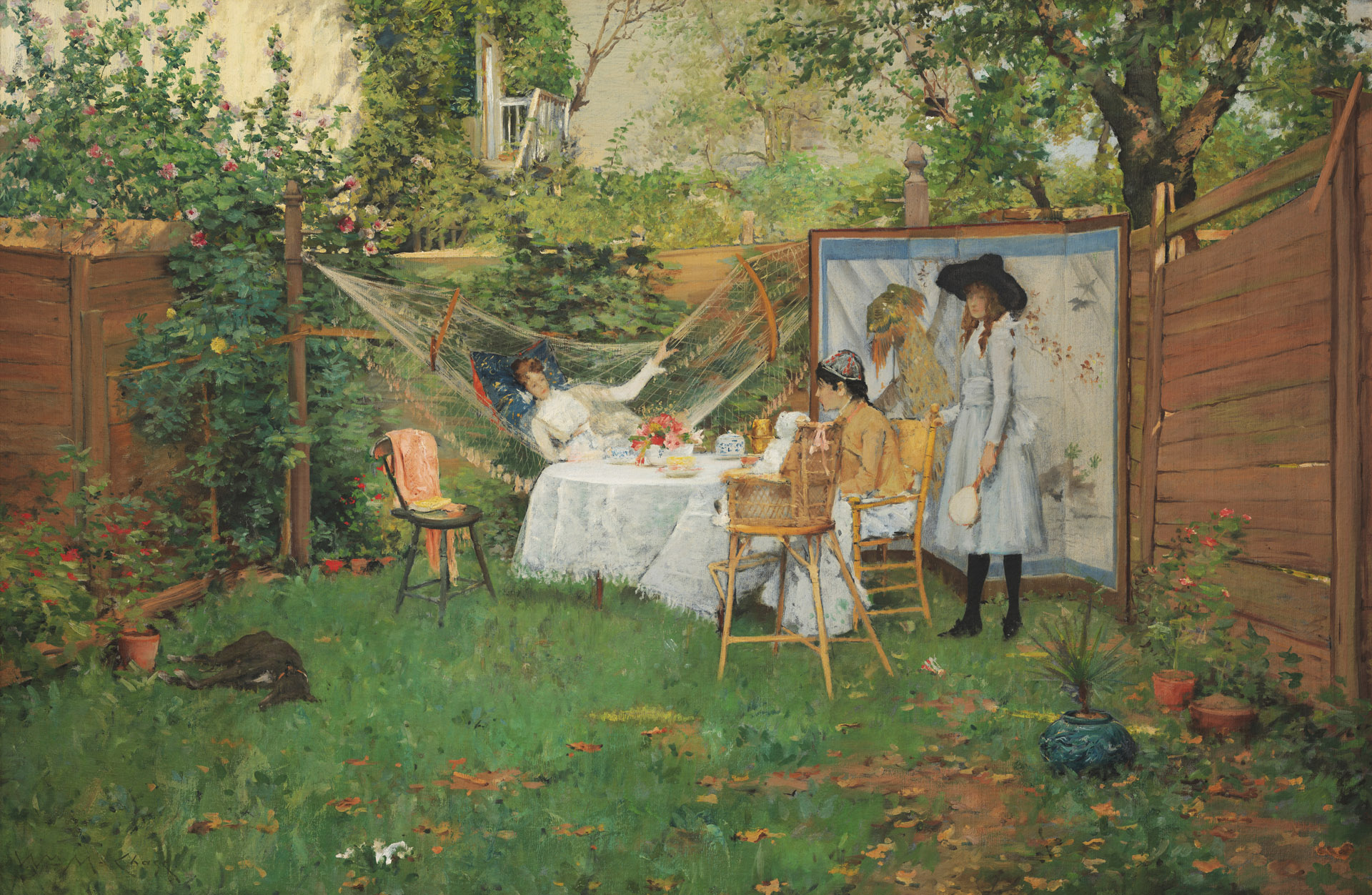 The Open Air Breakfast - by William Merritt Chase