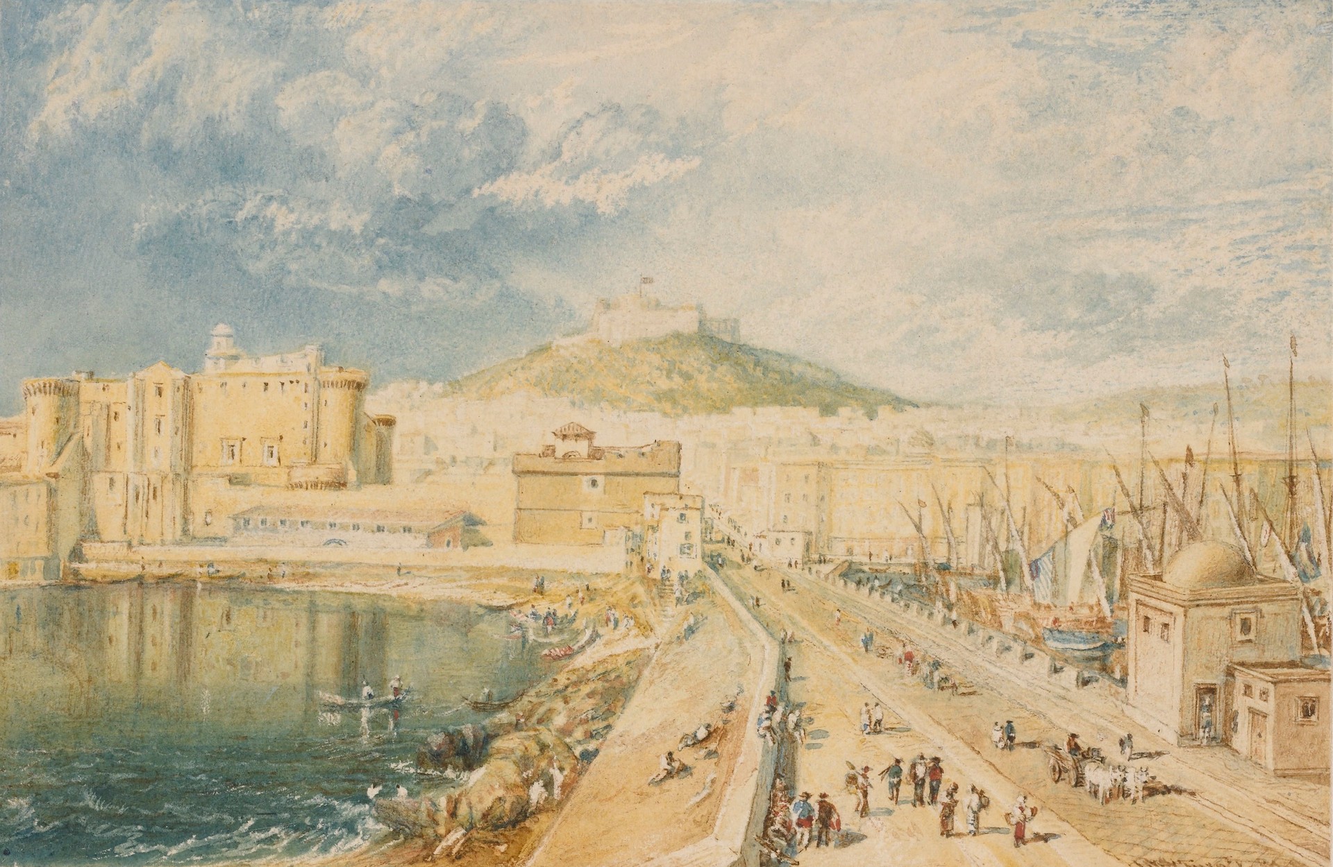 The Old Harbour, Naples - by J. M. W. Turner