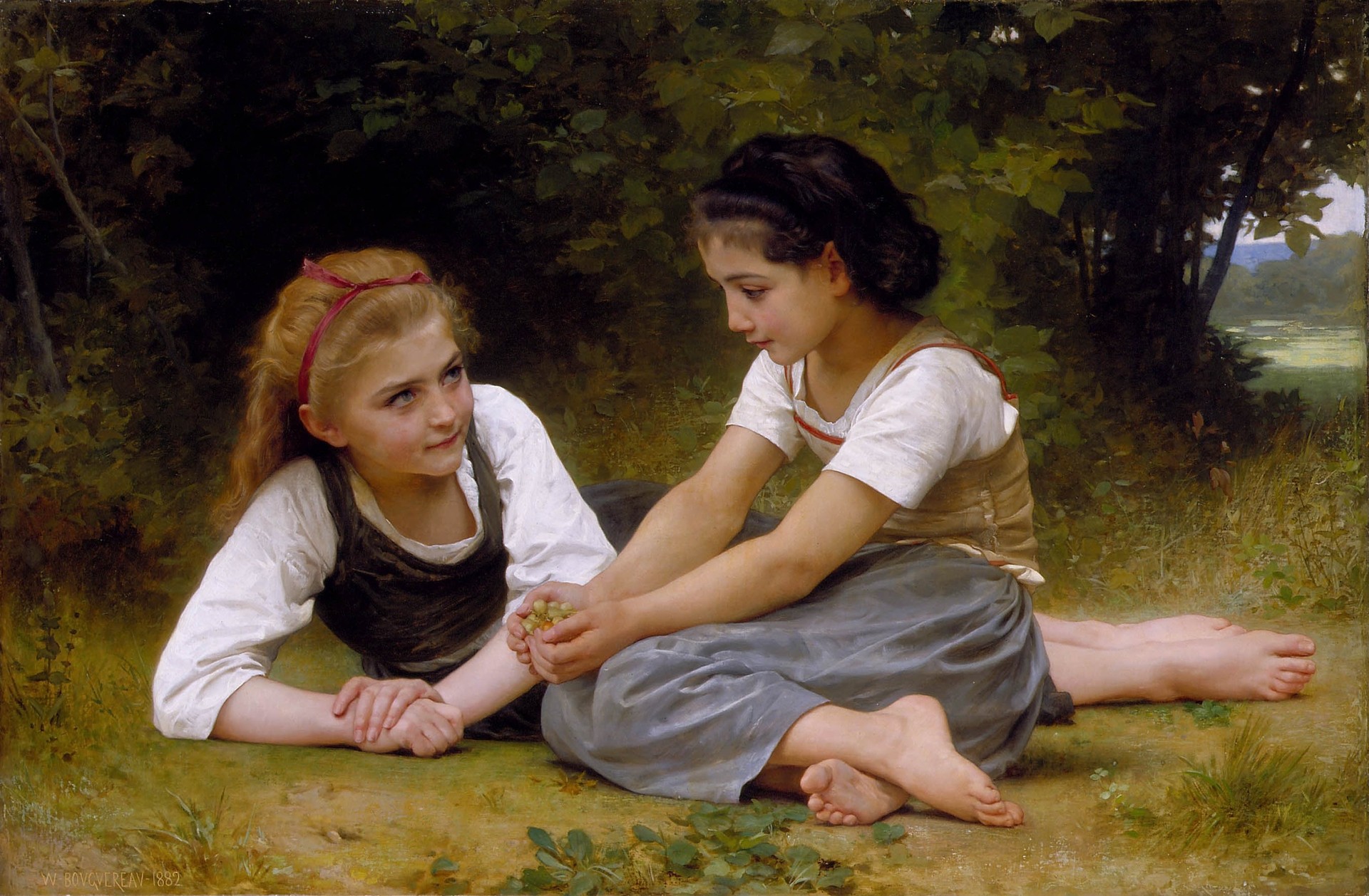 The Nut Gatherers - by William-Adolphe Bouguereau
