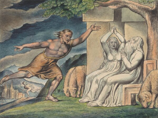 The Messengers Tell Job of the Misfortunes that Have Befallen Him - by William Blake