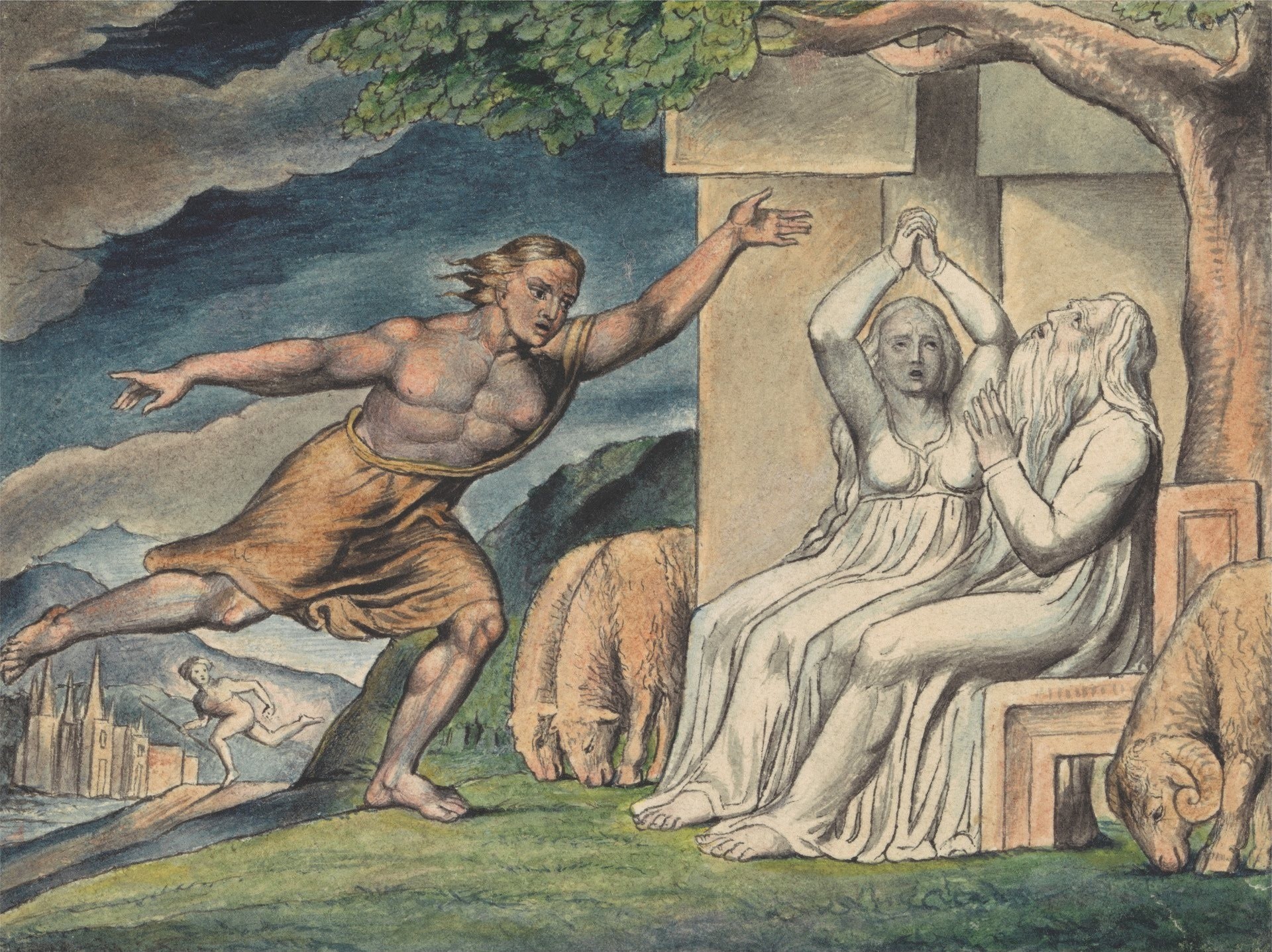The Messengers Tell Job of the Misfortunes that Have Befallen Him - by William Blake