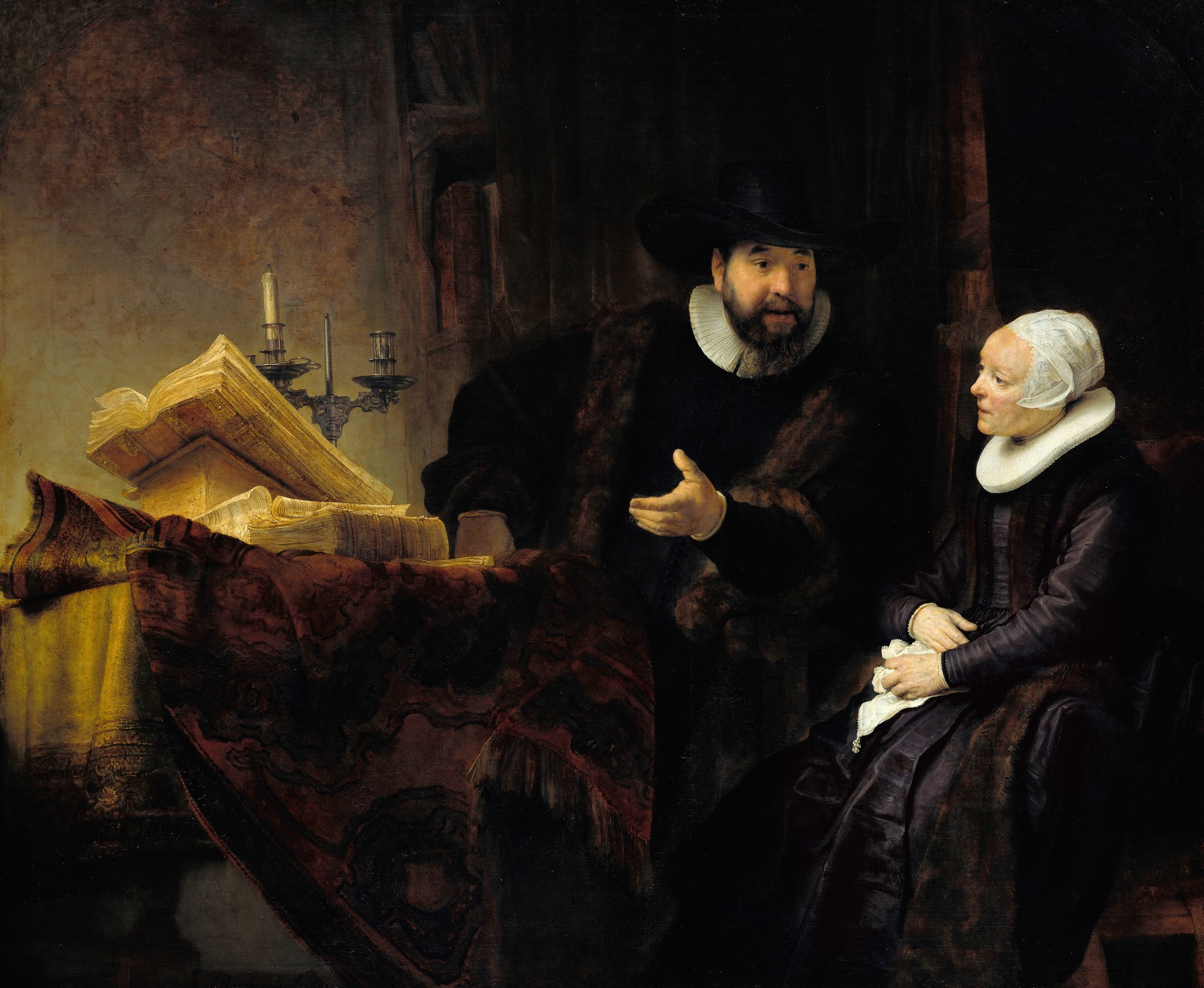 The Mennonite Preacher Anslo and his Wife - by Rembrandt