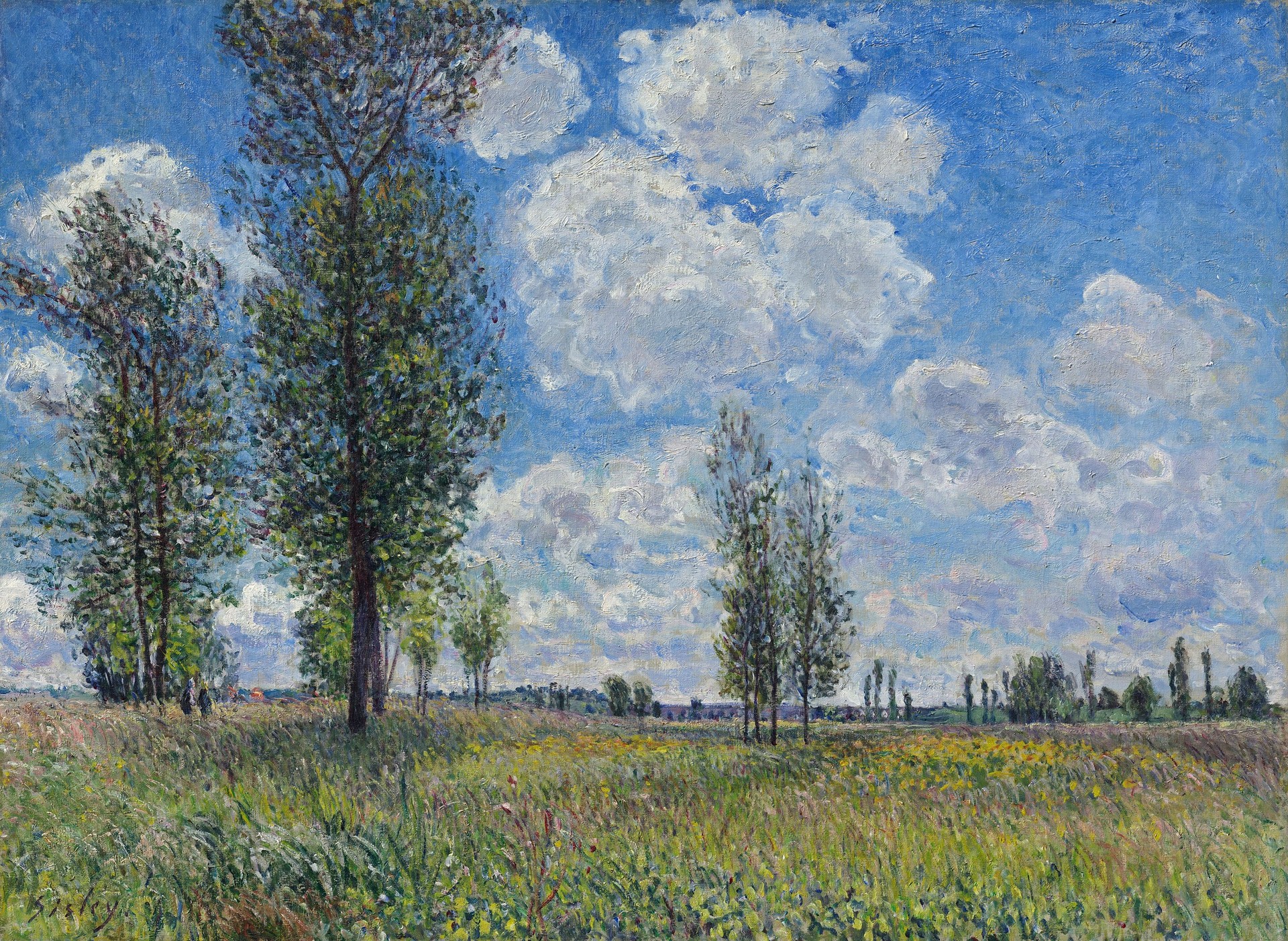 The Meadow at Veneux-Nadon - by Alfred Sisley