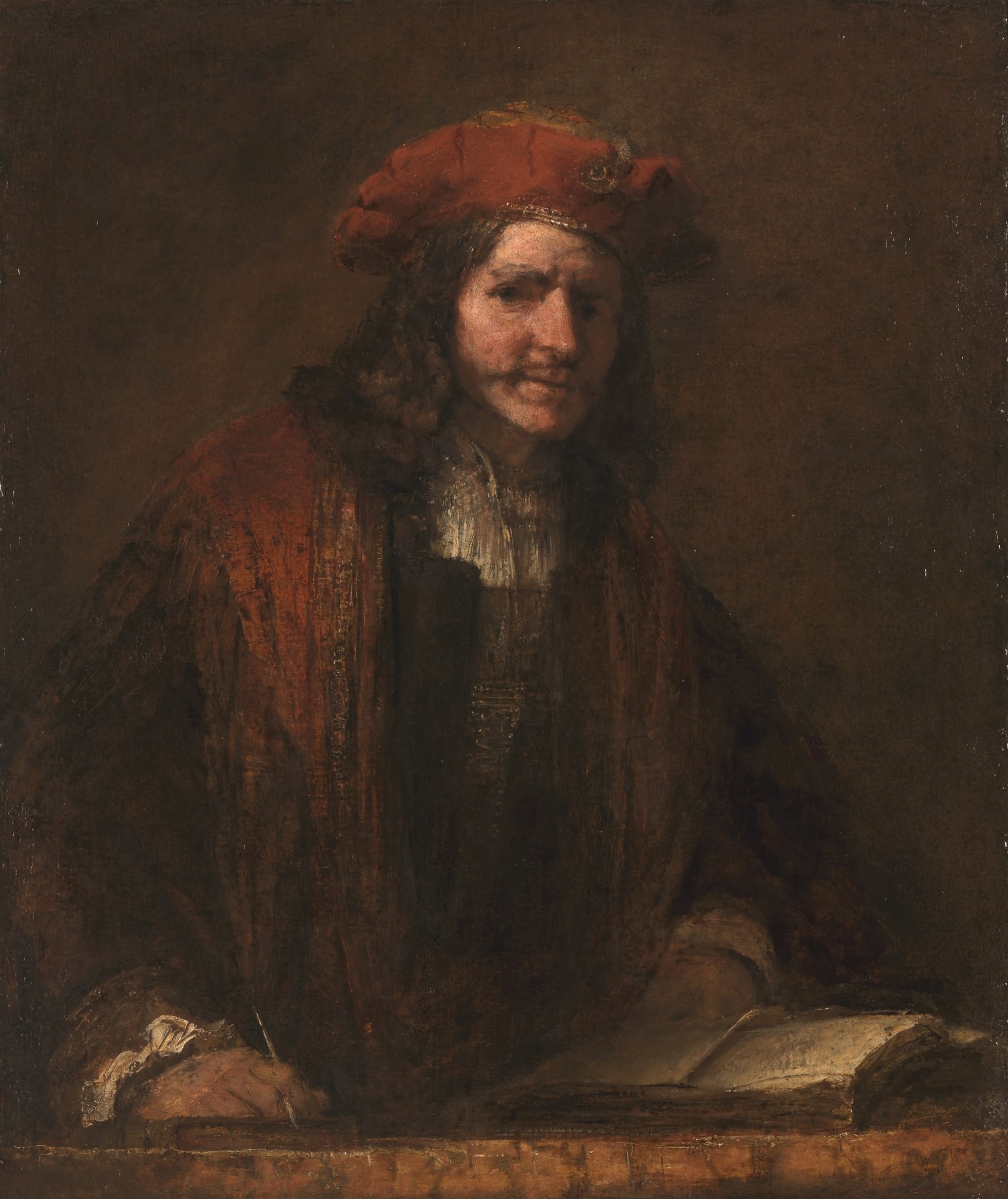 The Man with the Red Cap - by Rembrandt