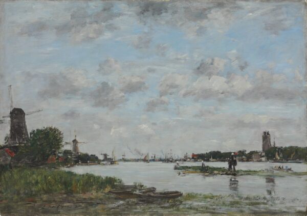 The Maas near Dordrecht - by Eugène Boudin