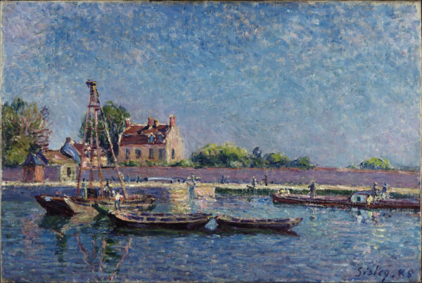 The Lock of Saint-Mammès (L'ecluse de Saint-Mammès) - by Alfred Sisley