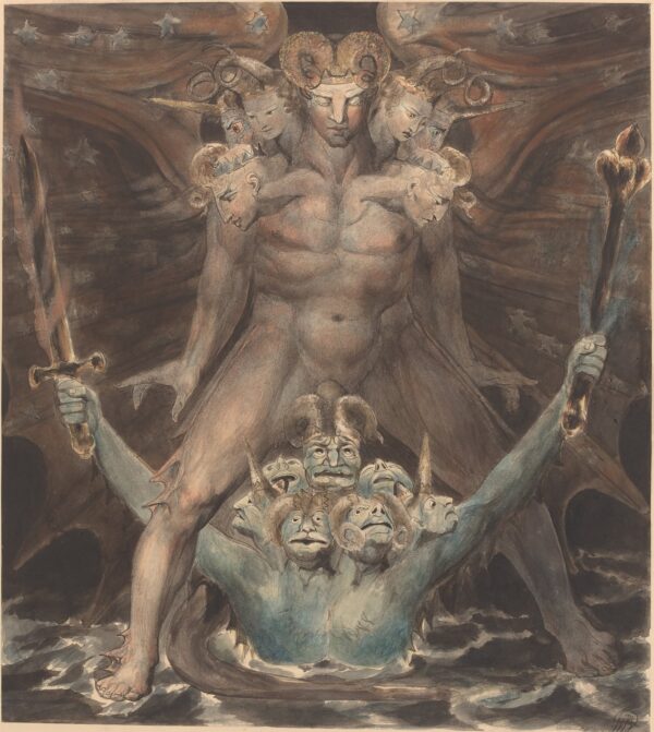 The Great Red Dragon and the Beast from the Sea - by William Blake