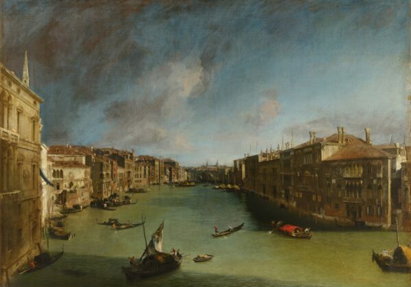 The Grand Canal from Palazzo Balbi towards the Rialto - by Canaletto