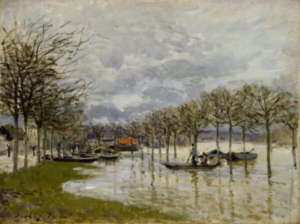 The Flood on the Road to Saint-Germain - by Alfred Sisley