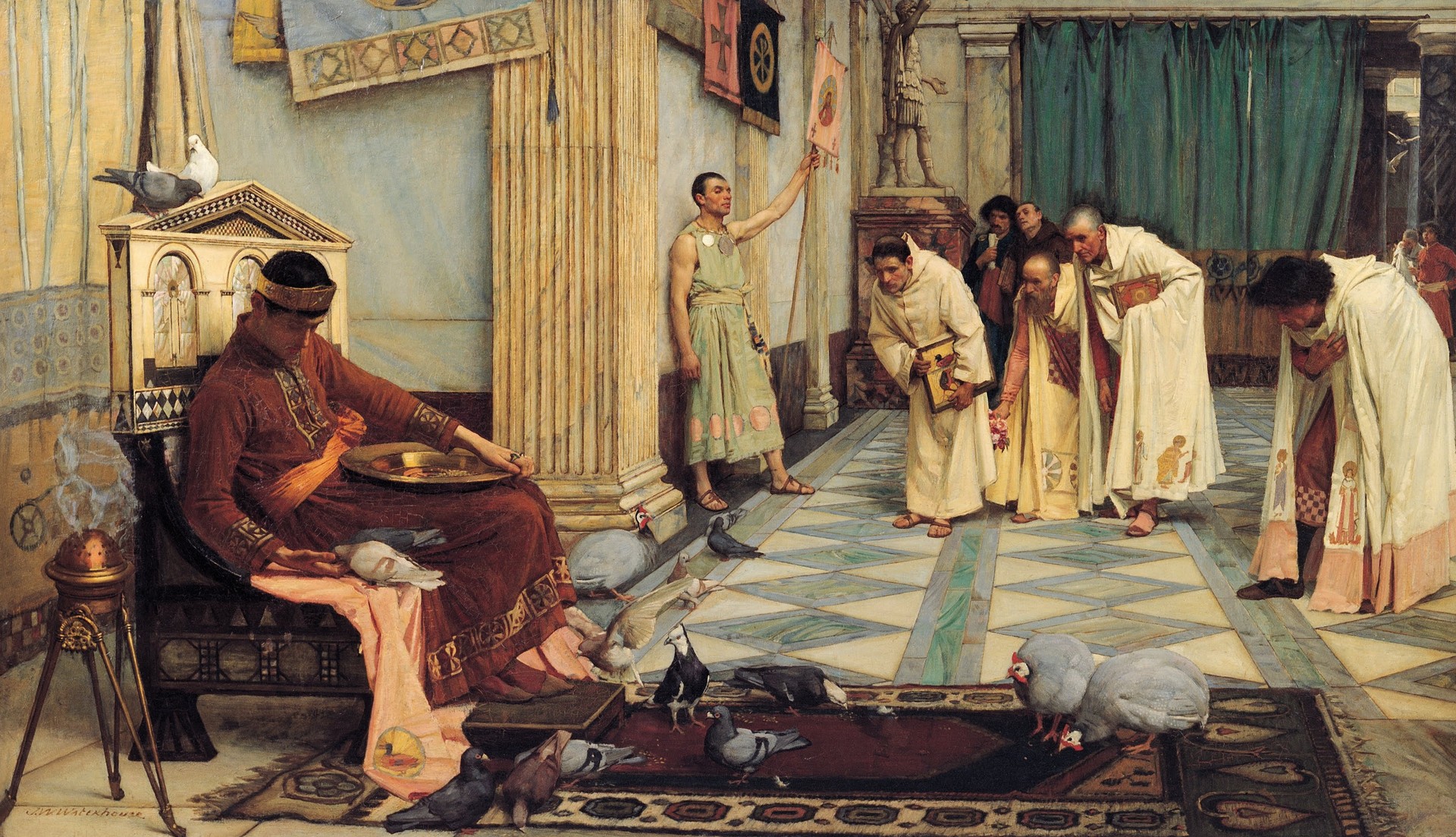 The favourites of the Emperor Honorius - by John William Waterhouse
