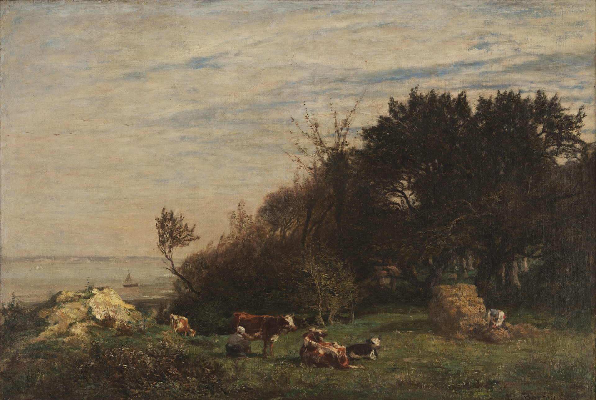 The Farm at Saint-Simeon - by Eugène Boudin
