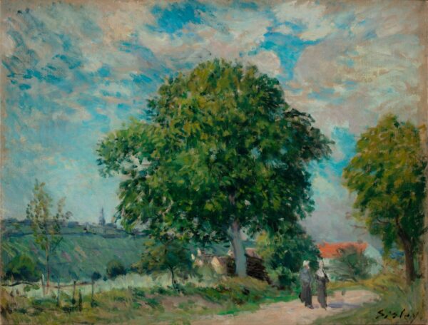 The Entrance to the Village - by Alfred Sisley