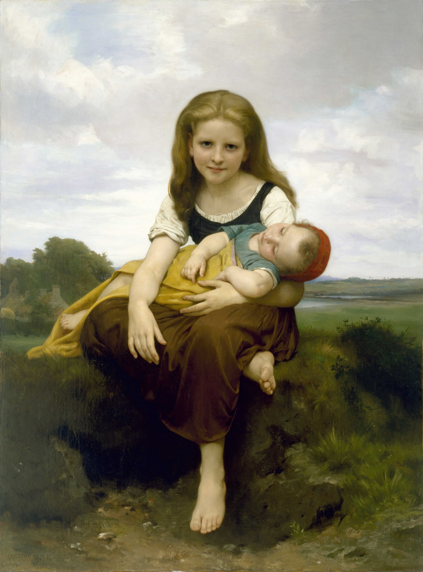 The Elder Sister - by William-Adolphe Bouguereau