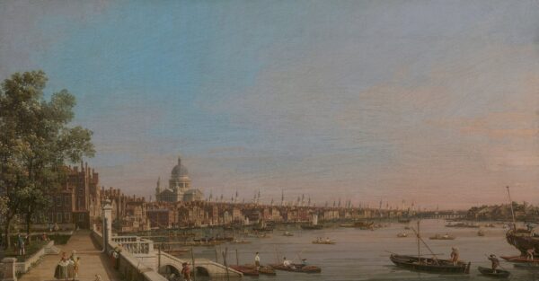 The City from Near the Terrace of Somerset House - by Canaletto