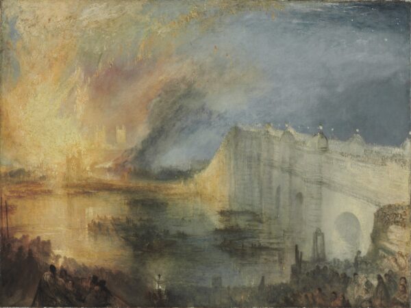 The Burning of the Houses of Lords and Commons, October 16, 1834 - by J. M. W. Turner