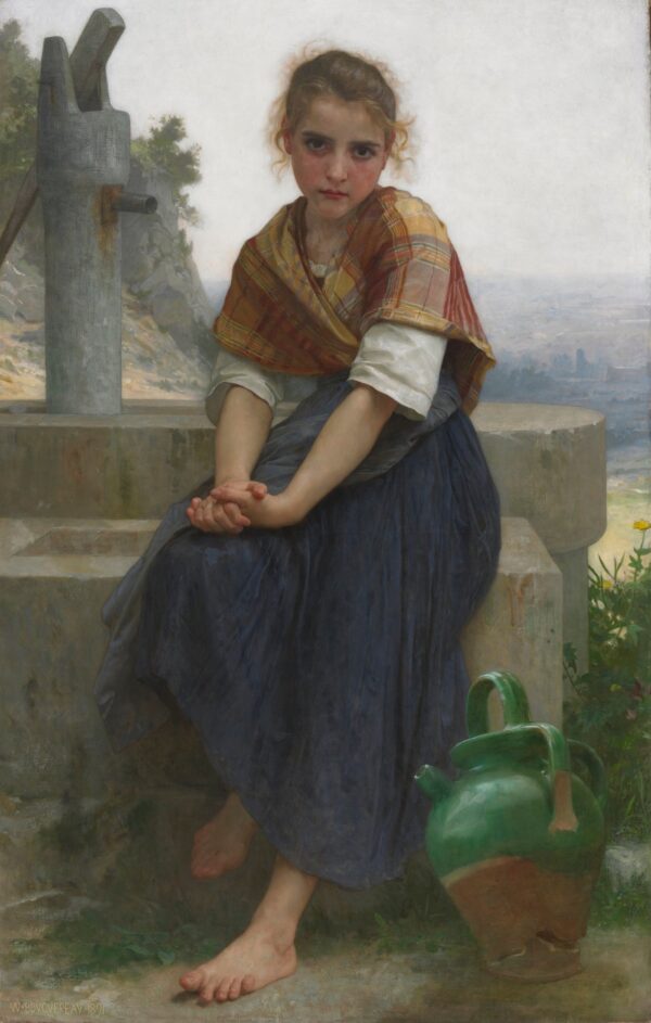 The Broken Pitcher - by William-Adolphe Bouguereau