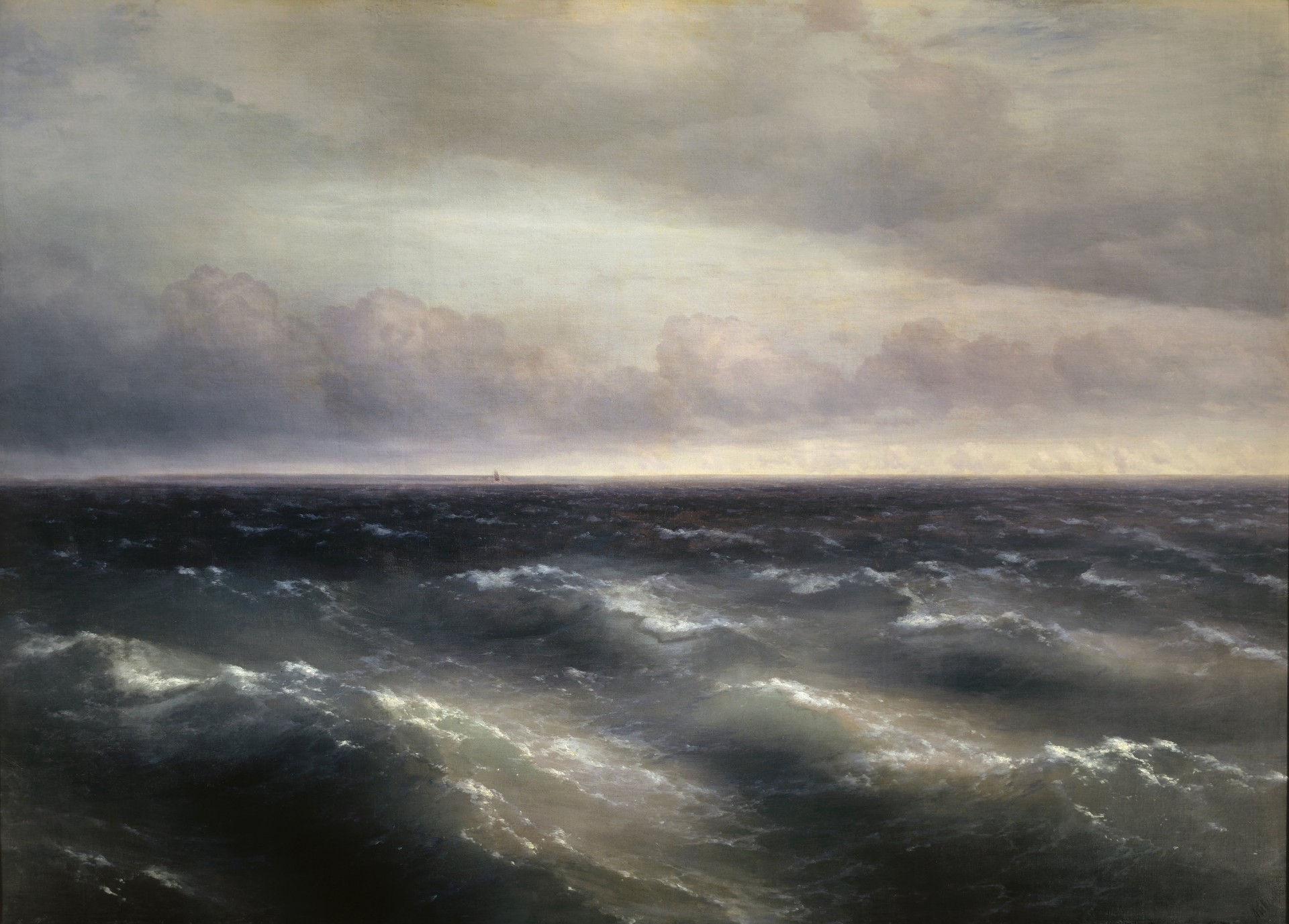The Black Sea. (A storm begins to whip up in the Black Sea) - by Ivan Aivazovsky