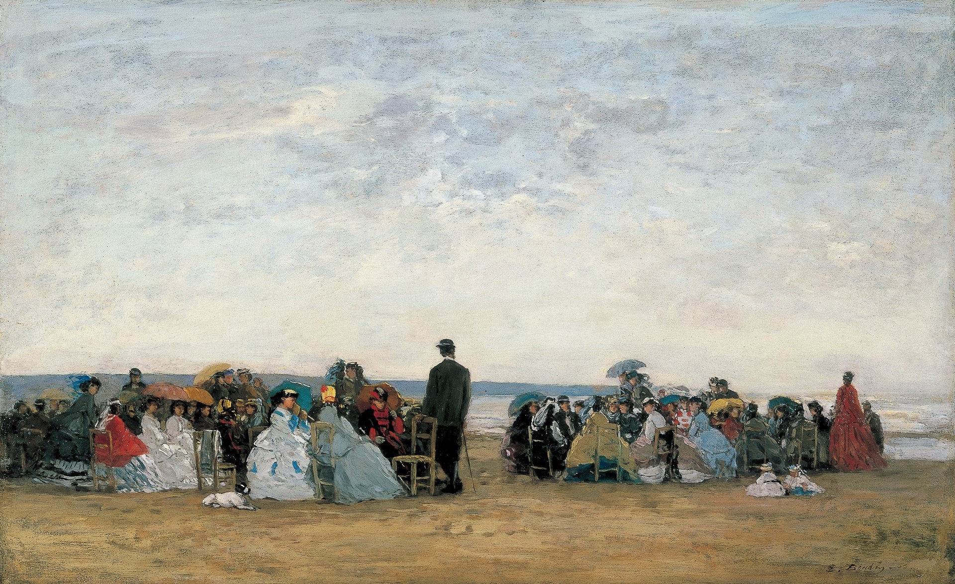 The Beach near Trouville - by Eugène Boudin