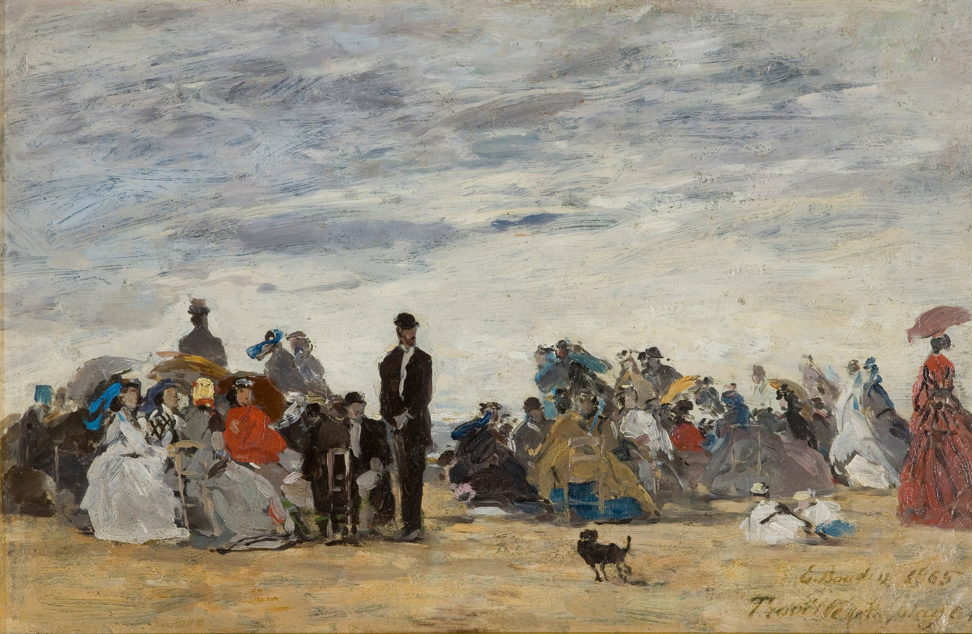 The Beach at Trouville - by Eugène Boudin