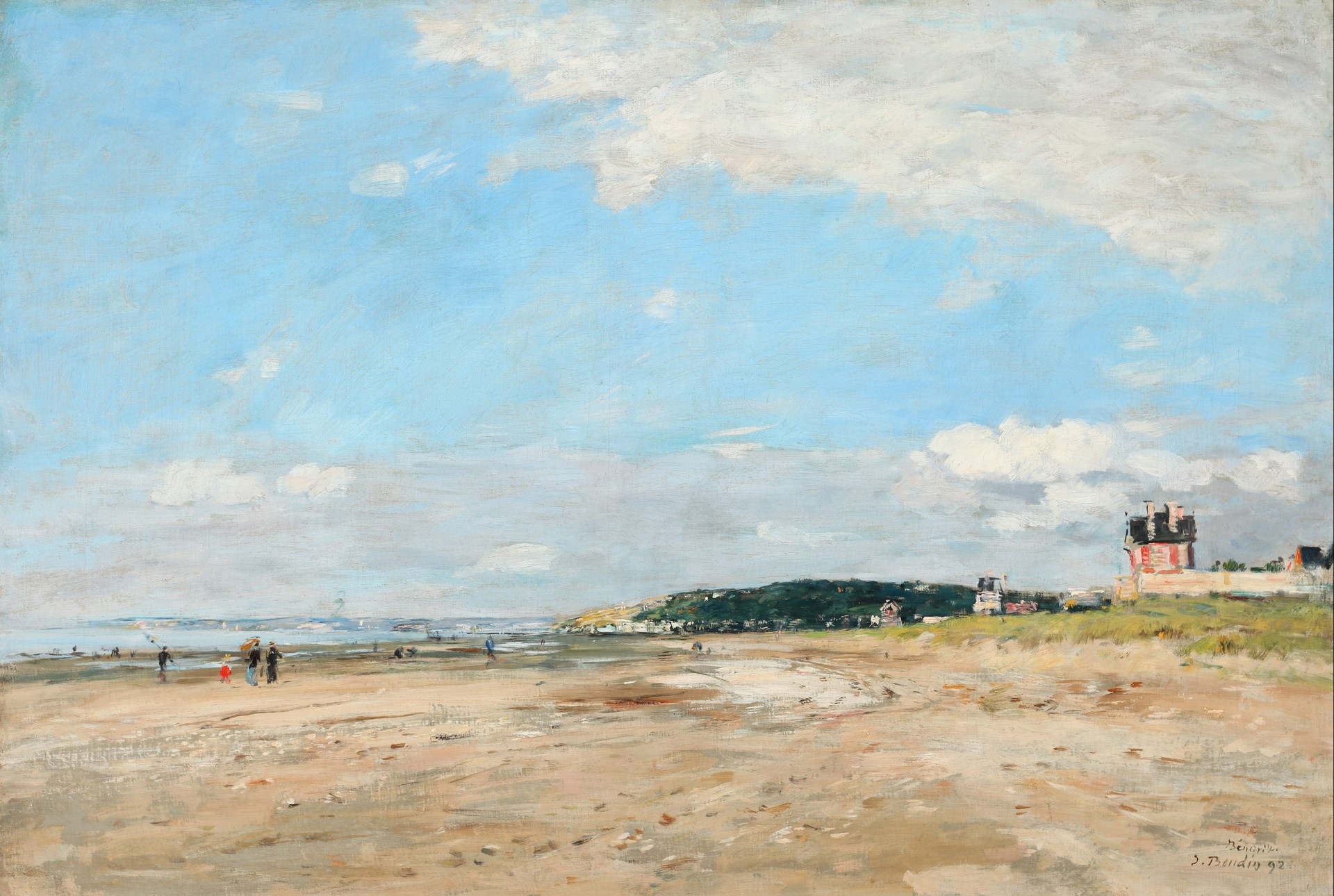The Beach at Benerville, Low Tide - by Eugène Boudin