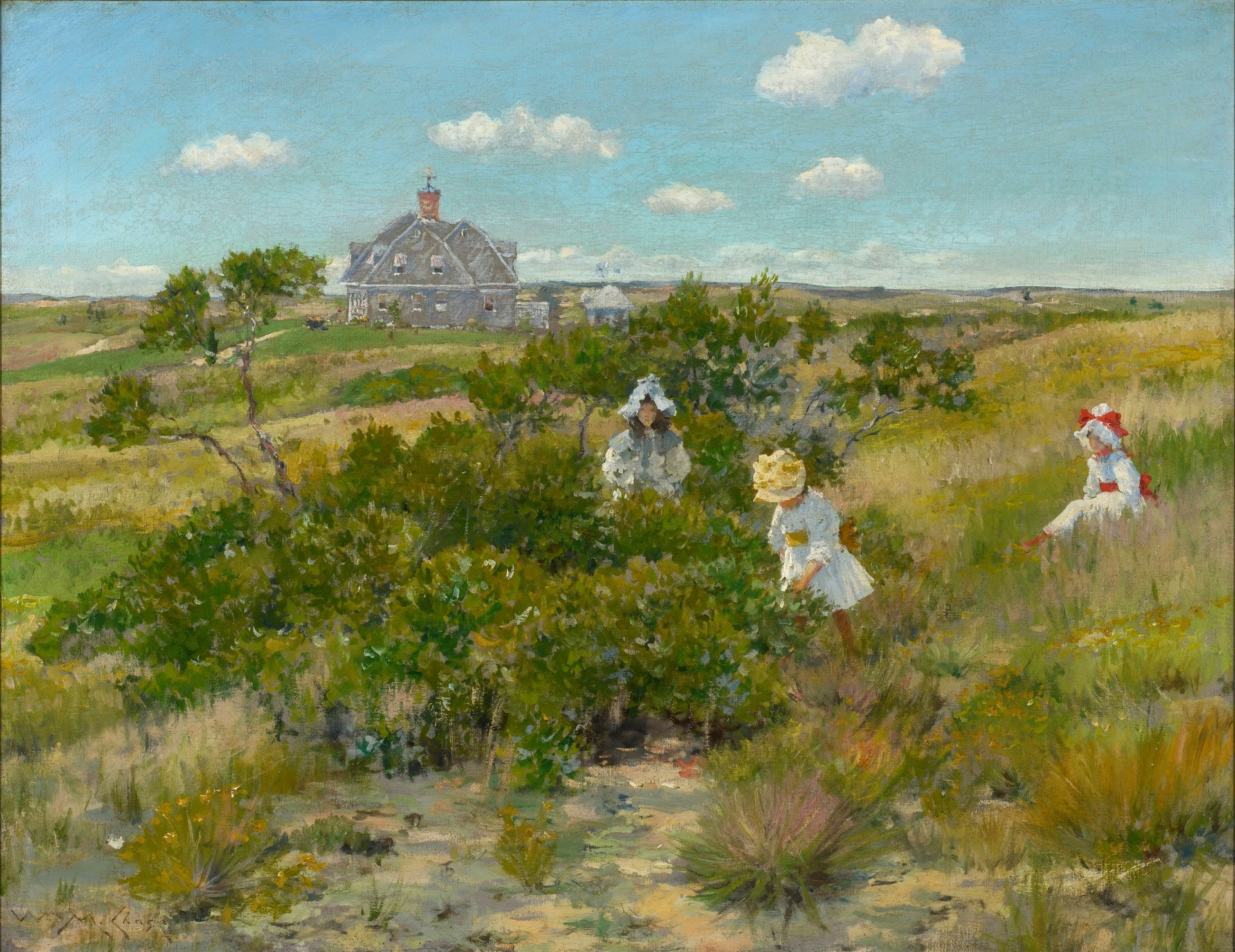 The Bayberry Bush (Chase Homestead in Shinnecock Hills) - by William Merritt Chase