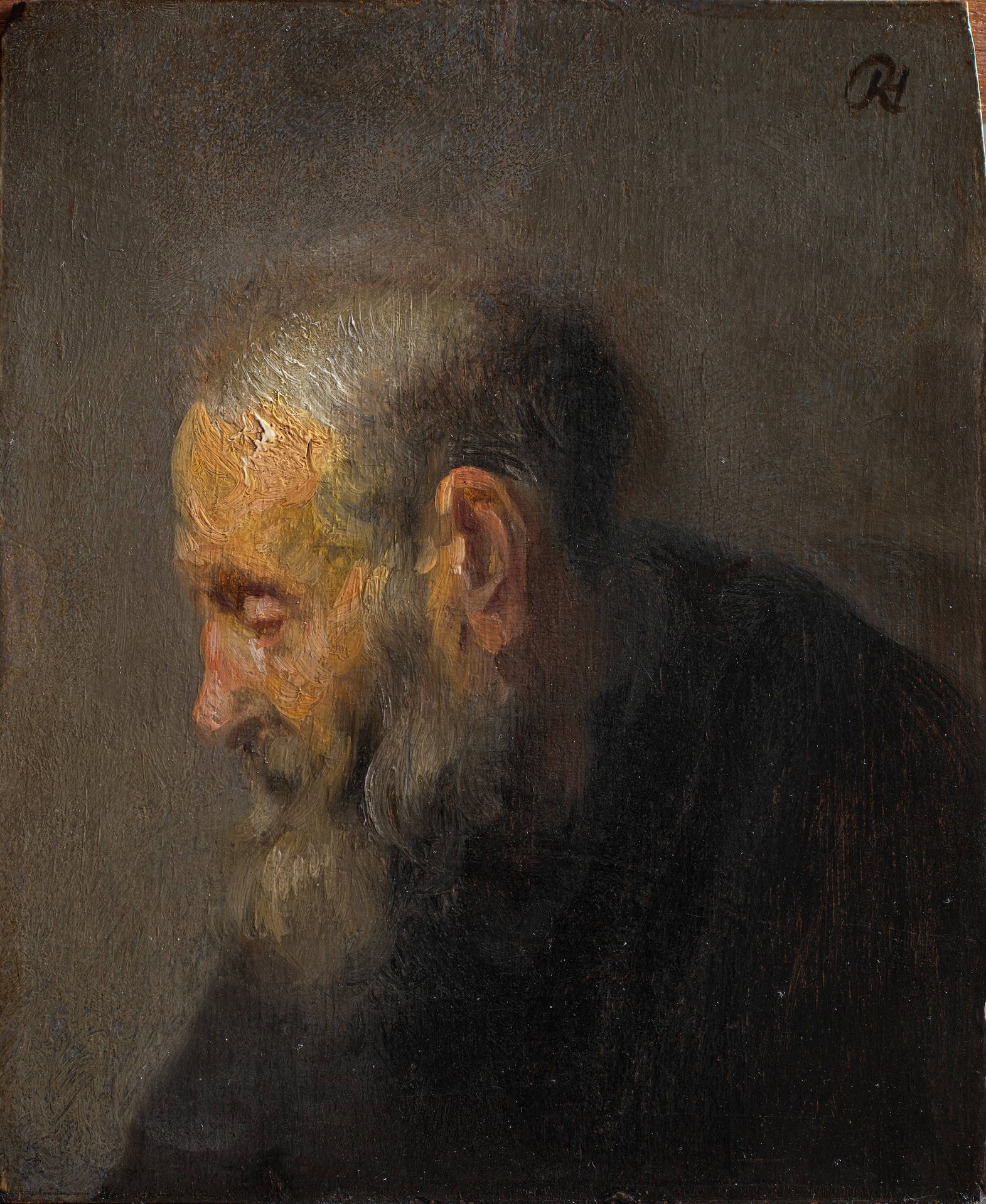 Study of an Old Man in Profile - by Rembrandt