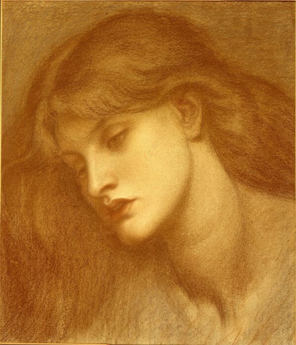 Study for 'The Blessed Damozel' - by Dante Gabriel Rossetti