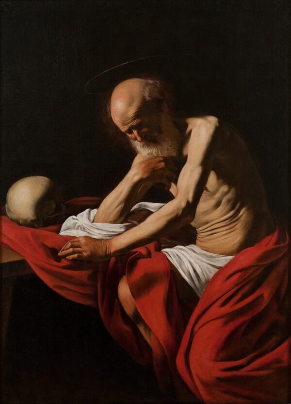 St Jerome Meditating - by Caravaggio