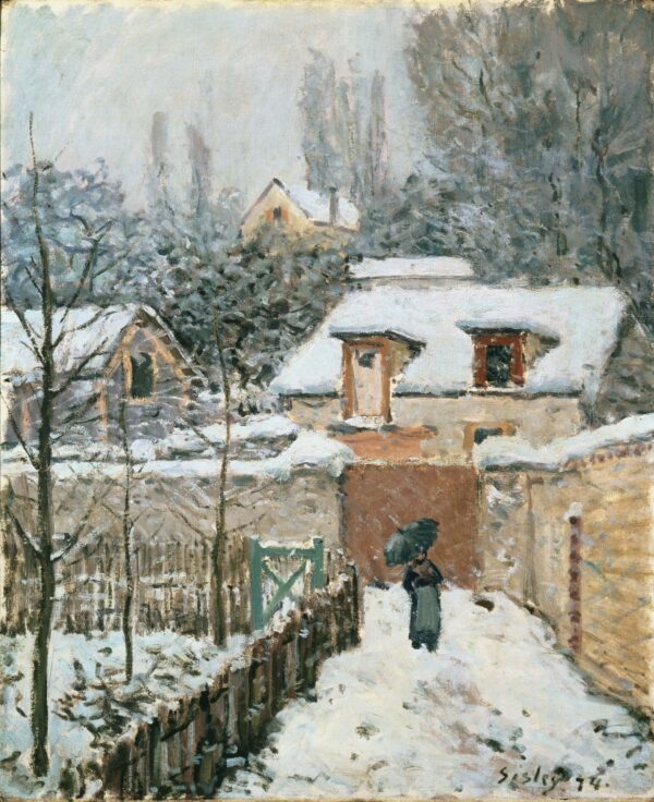 Snow at Louveciennes - by Alfred Sisley