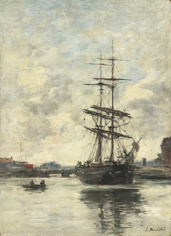 Ship on the Touques - by Eugène Boudin