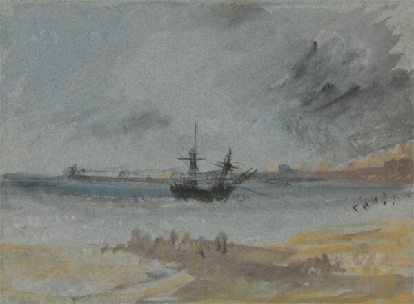 Ship Aground Brighton - by J. M. W. Turner