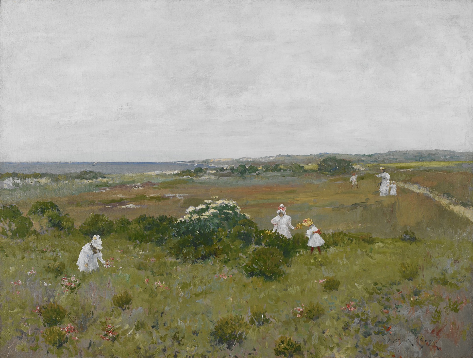 Seaside Flowers - by William Merritt Chase