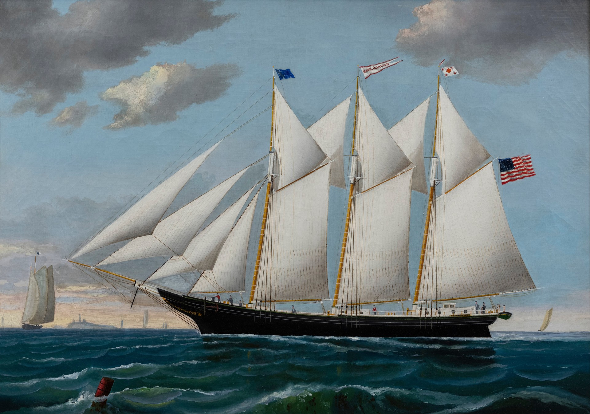 Schooner KATE M. HILTON - by William Pierce Stubbs