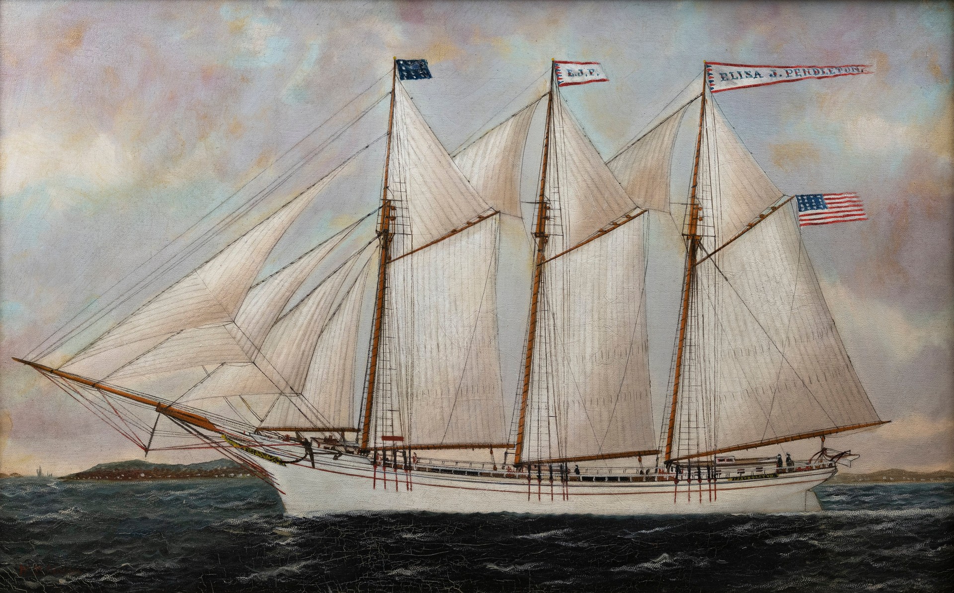 Schooner ELIZA J. PENDLETON - by William Pierce Stubbs