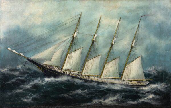 Schooner Augustus Palmer - by William Pierce Stubbs