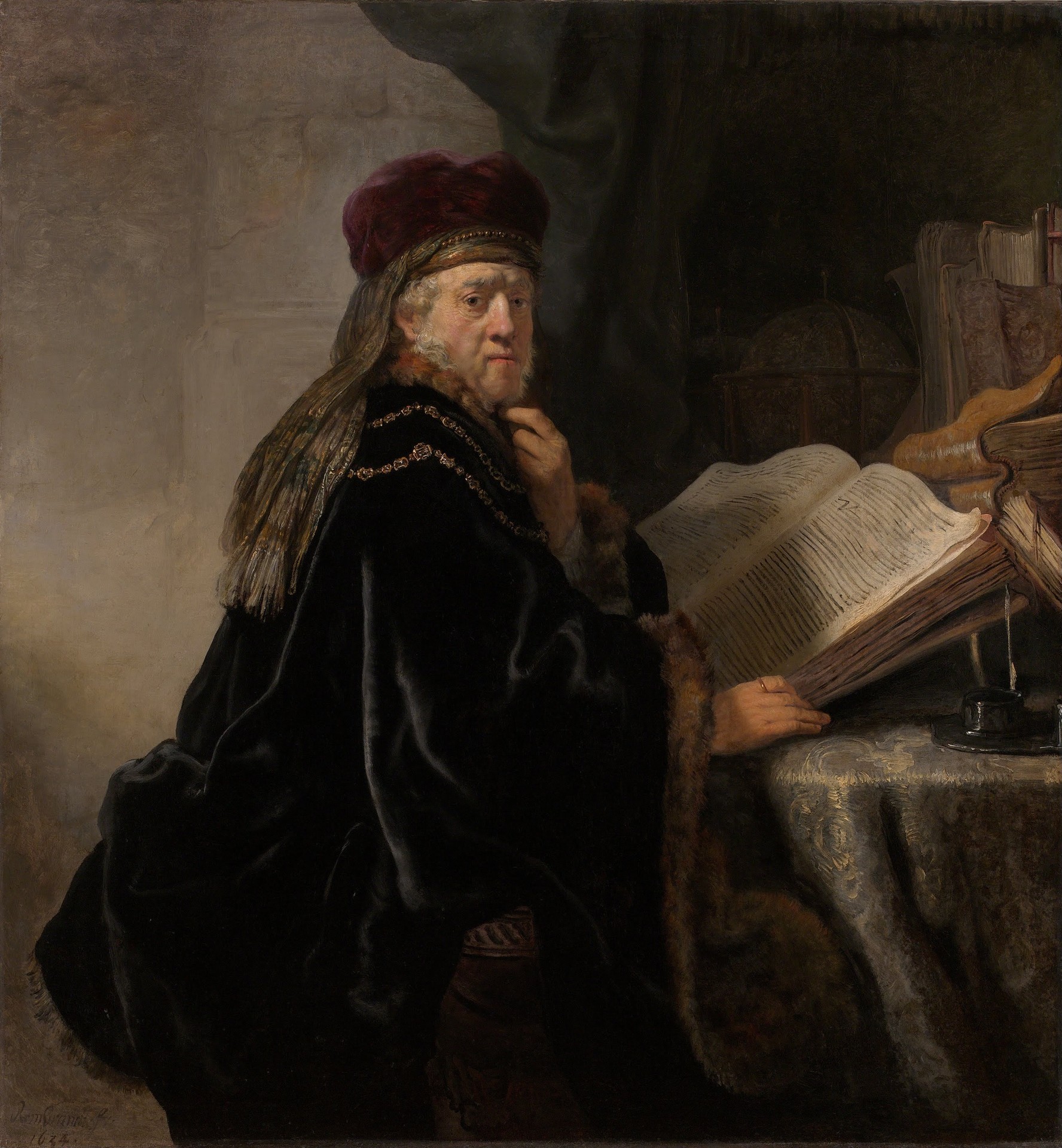 Scholar at his Study - by Rembrandt