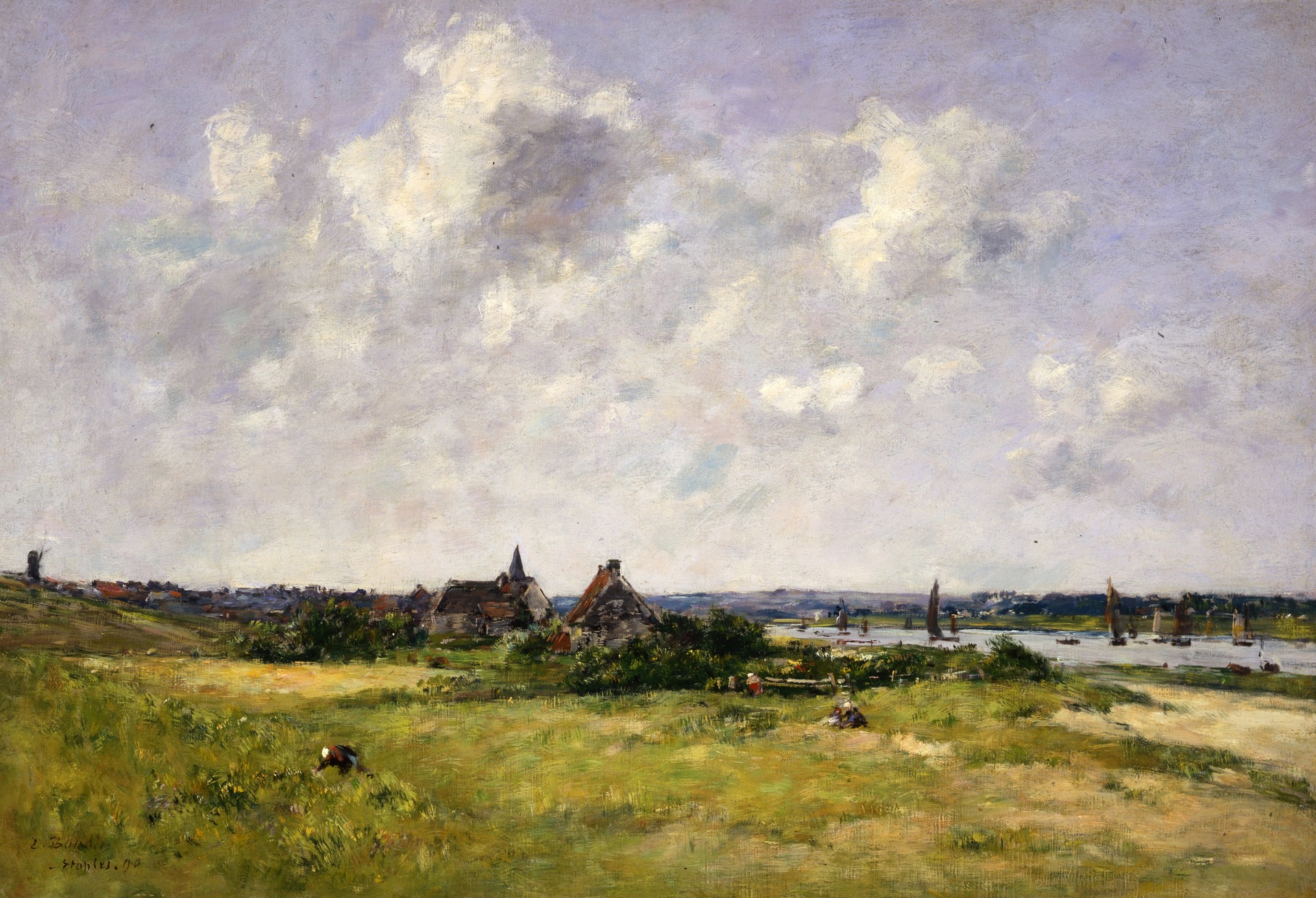 Sand Dunes, Etaples - by Eugène Boudin