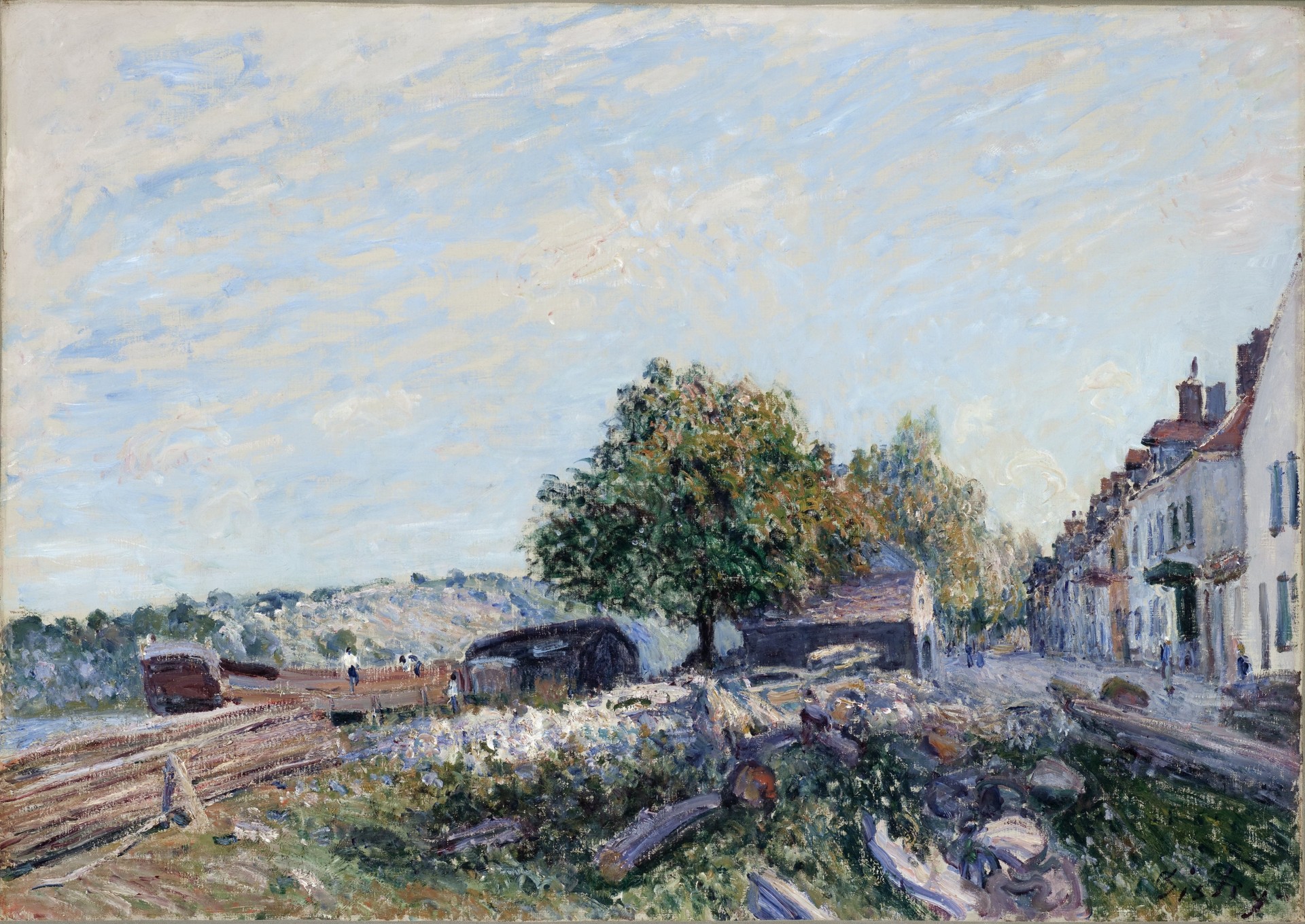Saint Mammès-Morning - by Alfred Sisley