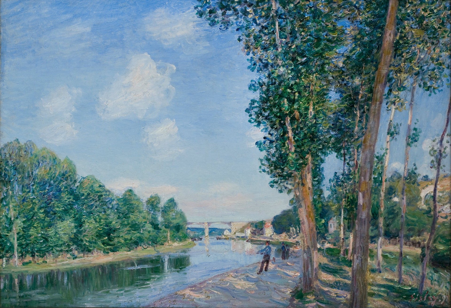 Saint-Mammès. June Sunshine - by Alfred Sisley