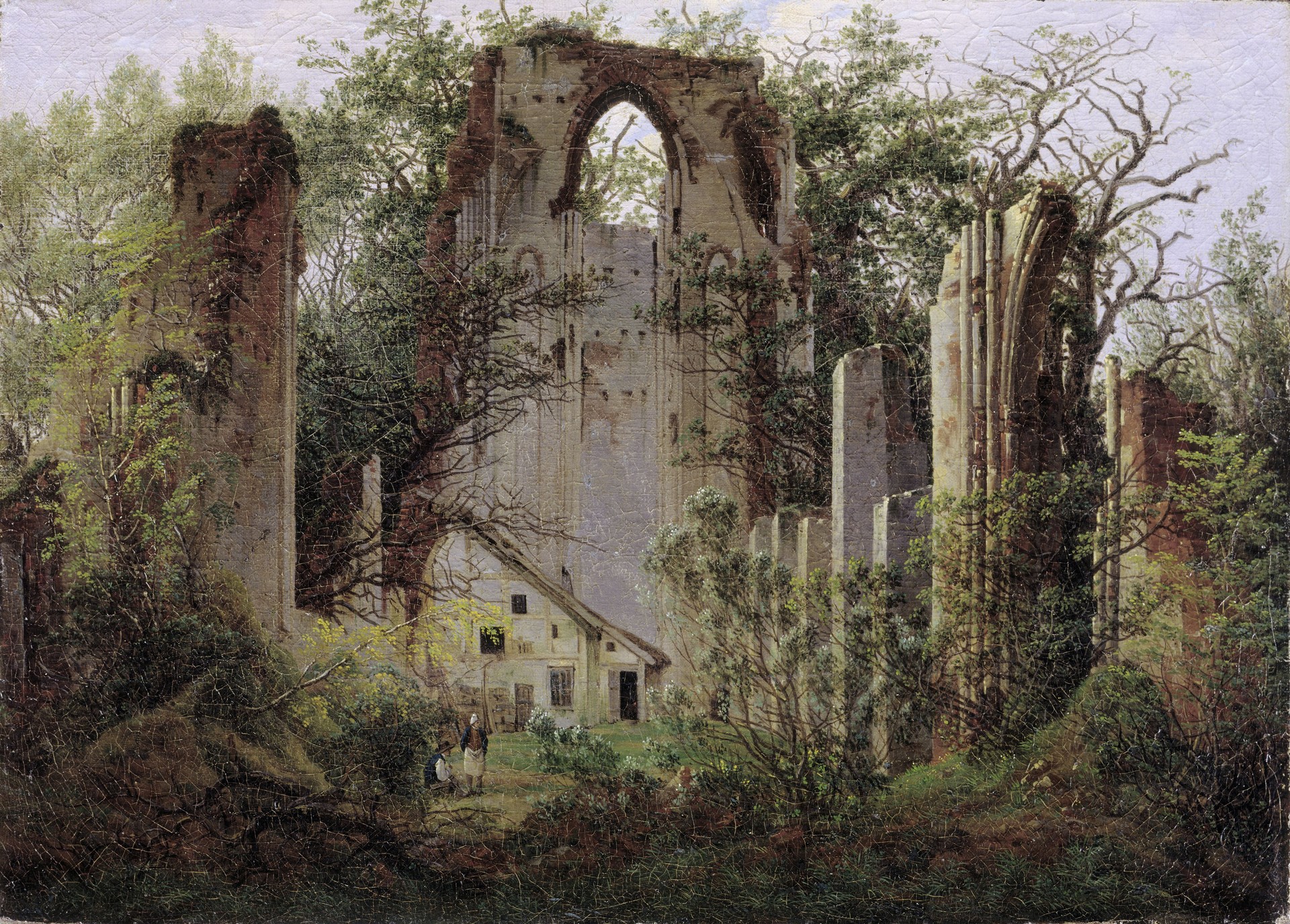 Ruined Monastery of Eldena near Greifswald - by Caspar David Friedrich
