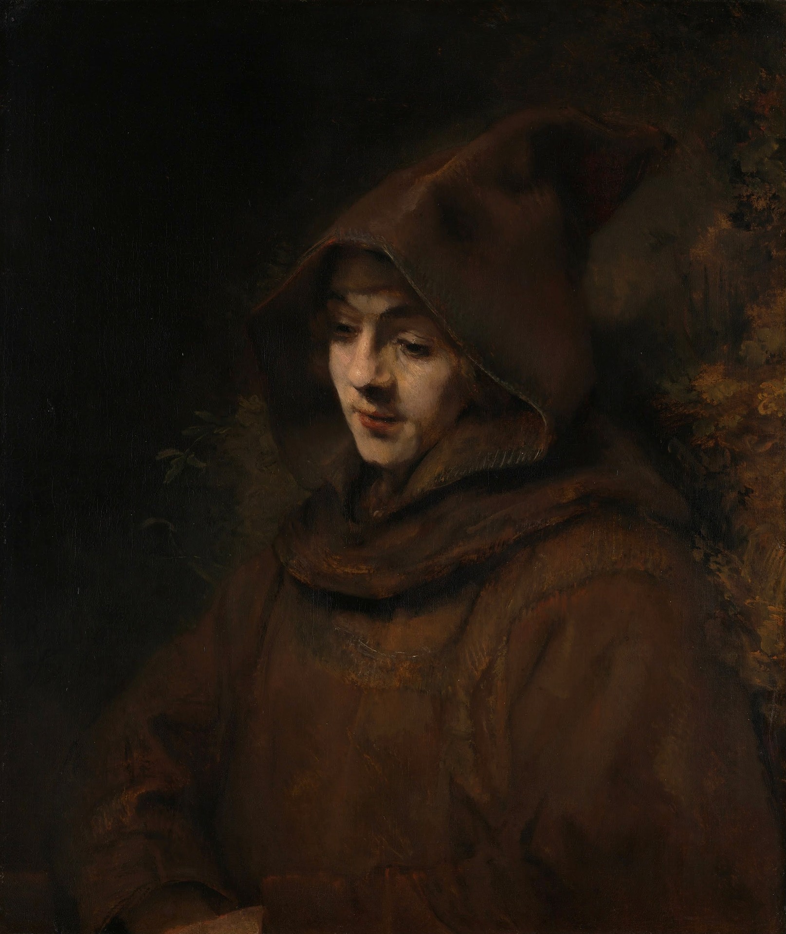 Rembrandts zoon Titus in monniksdracht - by Rembrandt