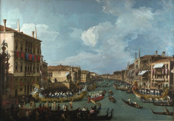 Regatta on the Grand Canal - by Canaletto