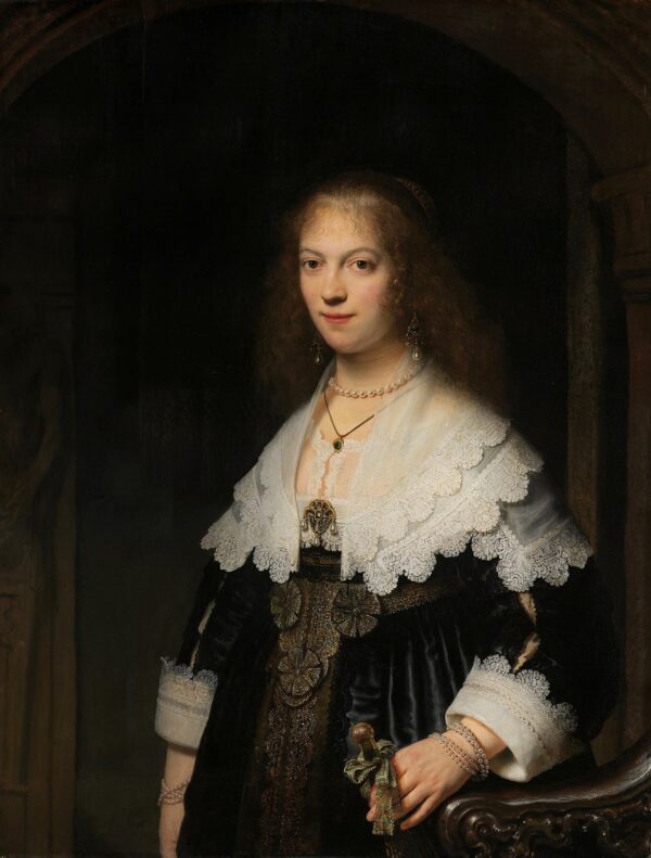 Portret van een vrouw, mogelijk Maria Trip - by Rembrandt
