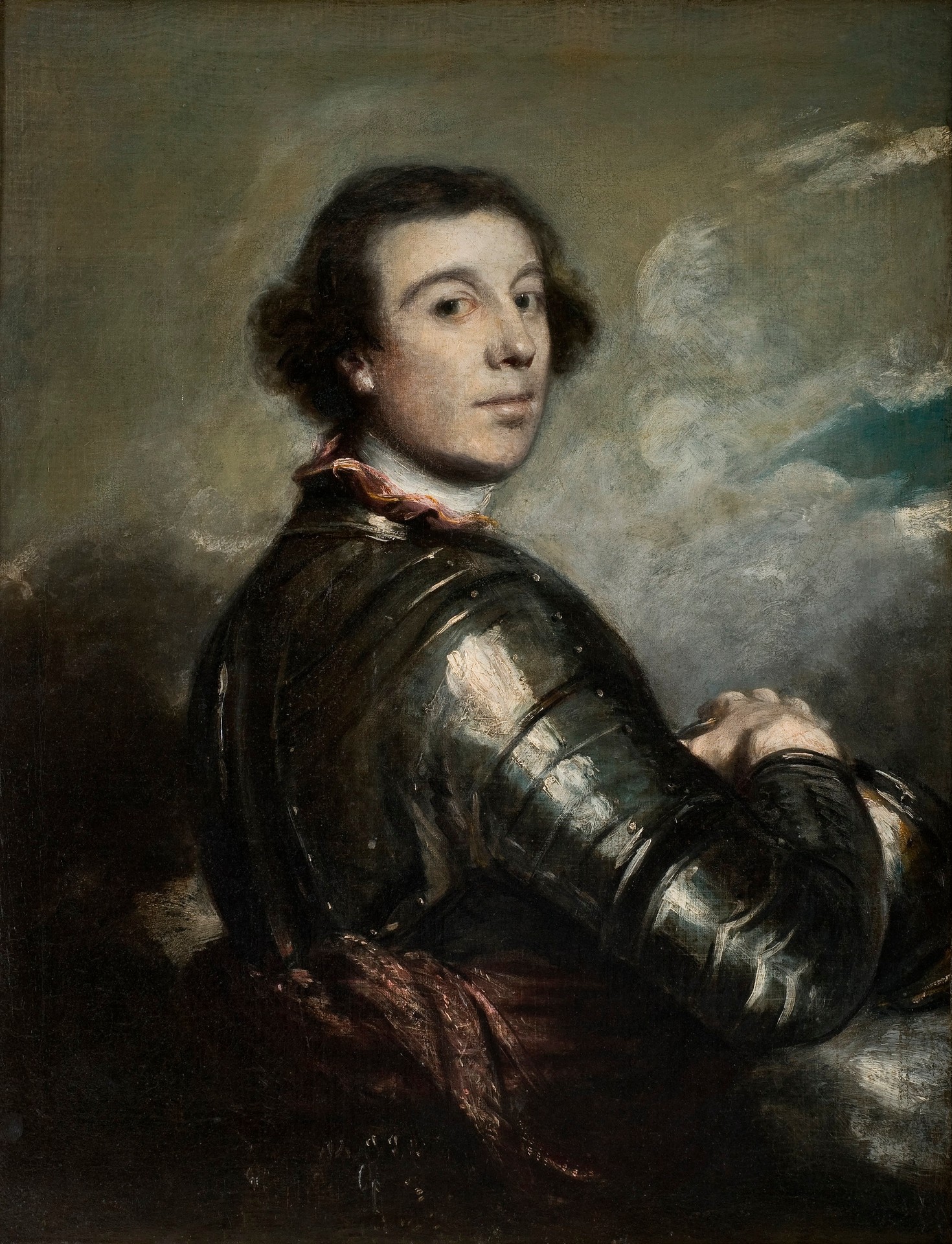 Portrait of Colonel Vernon / A Gentleman in Armour - by Joshua Reynolds