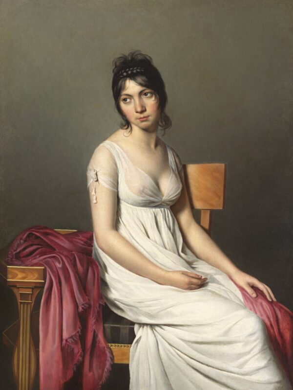 Portrait of a Young Woman in White - by Jacques-Louis David