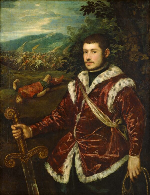 Portrait of a Young Man as David - by Tintoretto